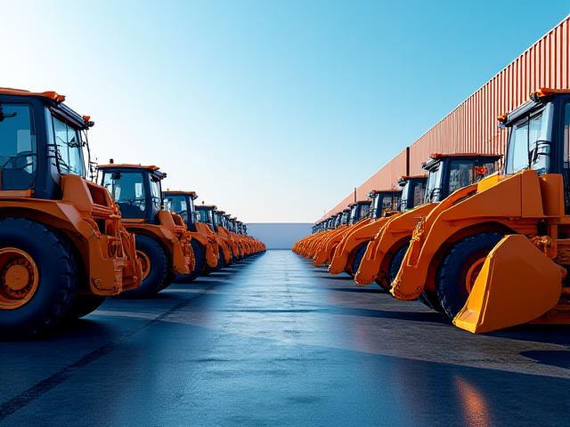 Industrial excavators and bulldozers