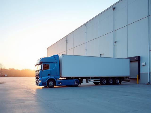 Warehouse loading dock showing a SIMPLY HAULING & MOVING, LLC truck delivering parts just in time